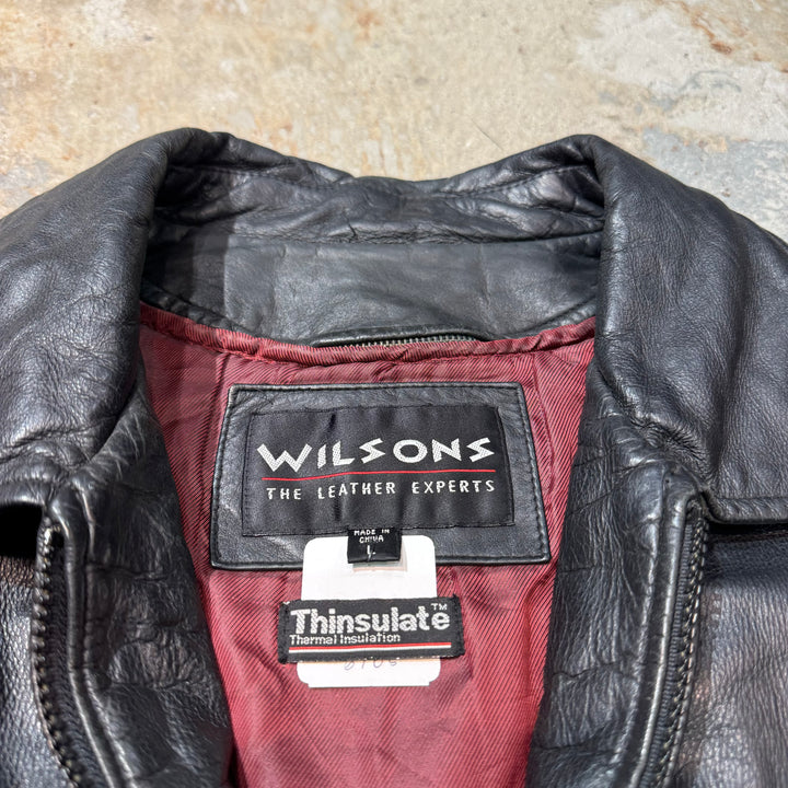 古着 WILSONS LEATHER/ ウィルソンズレザー/ジップアップレザージャケット/サイズL