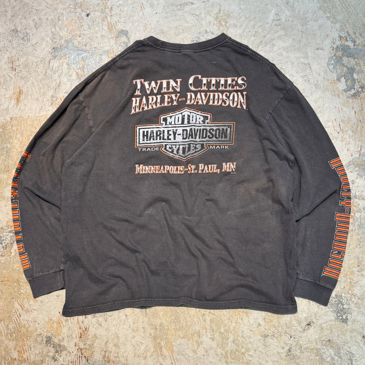 古着 Harley-Davidson/ハーレーダビッドソン/ プリントロングスリーブTシャツ/ サイズL相当