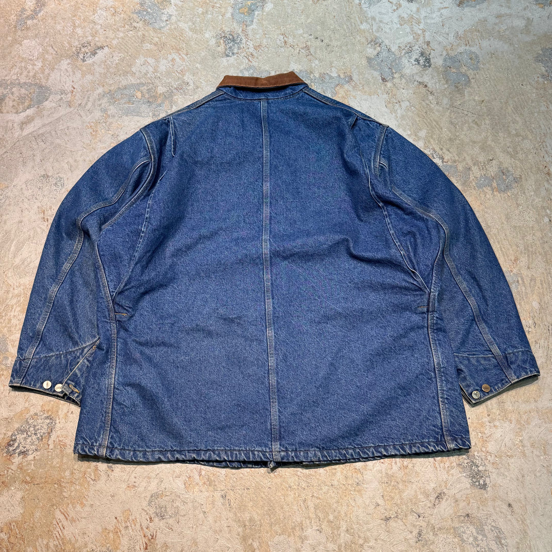 古着 Carhartt/ カーハート/ ミシガンチョアコート/ デニム地/襟コーデュロイ/裏地ブランケット/ サイズ3XL