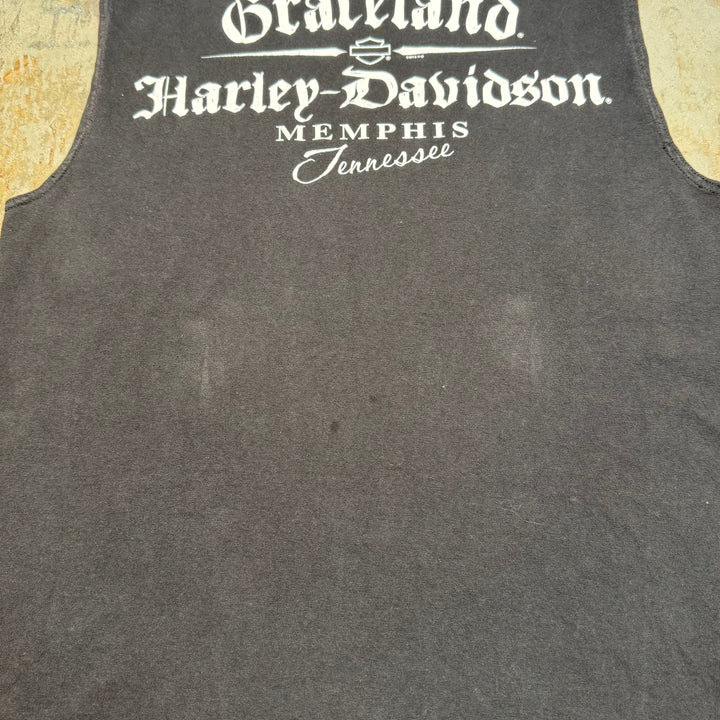 古着 Harley-Davidson/ ハーレーダビッドソン/ ノースリーブプリントTシャツ/ サイズL