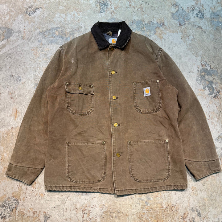 古着 Carhartt/ カーハート/ ミシガンチョアコート/ ダック地/襟コーデュロイ/裏地ブランケット/ サイズL相当