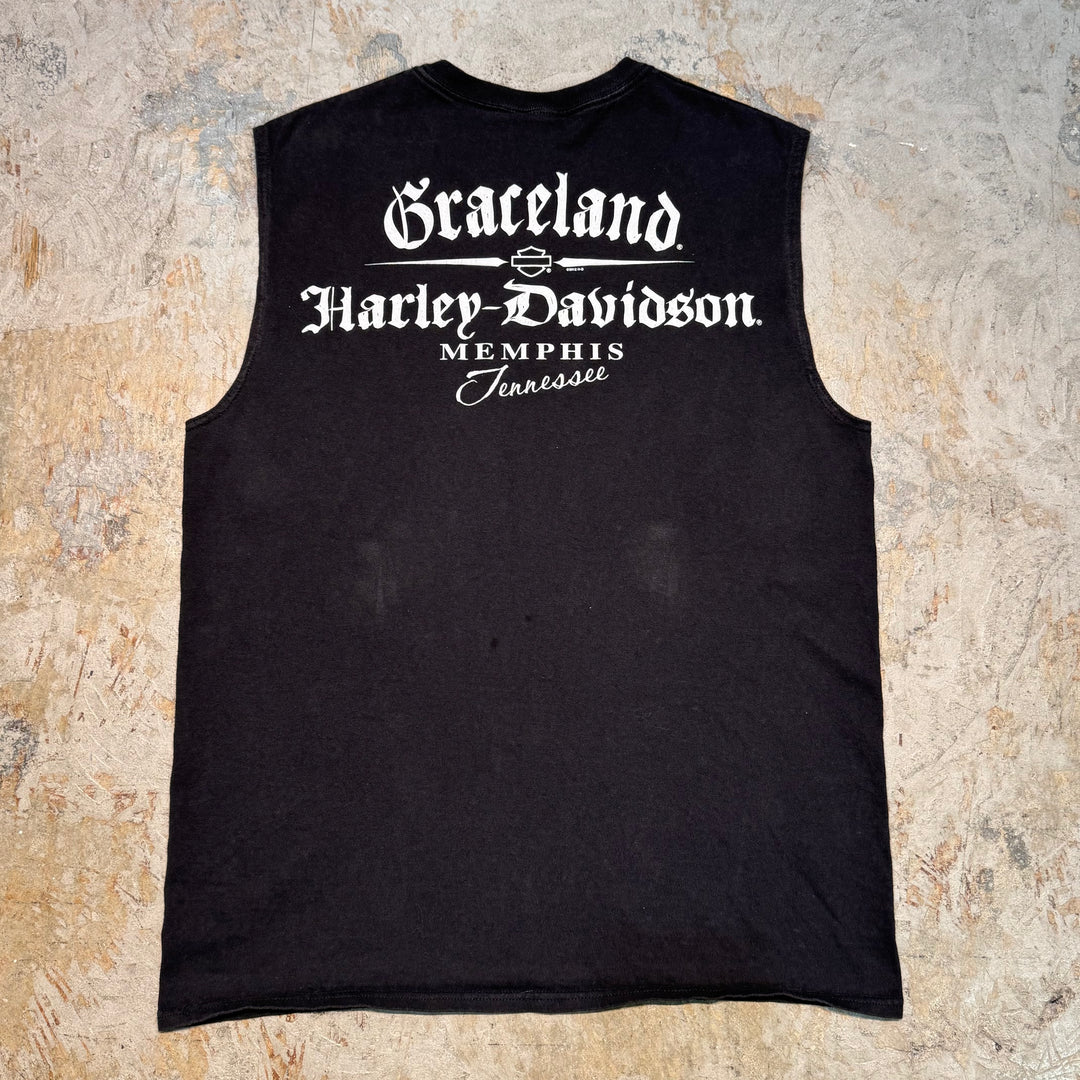 古着 Harley-Davidson/ ハーレーダビッドソン/ ノースリーブプリントTシャツ/ サイズL