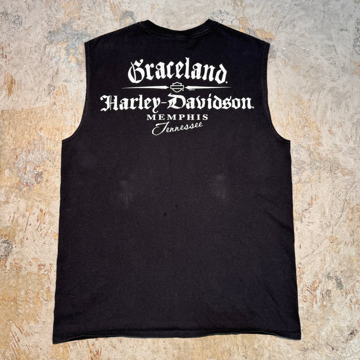 古着 Harley-Davidson/ ハーレーダビッドソン/ ノースリーブプリントTシャツ/ サイズL