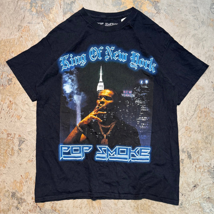 古着 POP SMOKE/ ポップスモーク/ King of New York/ キングオブニューヨーク/ ラッパープリントTシャツ/ サイズL