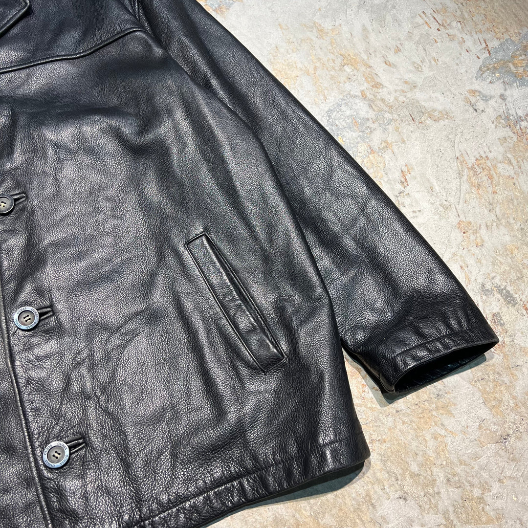 #3208 古着 GUESS/ゲス/Leather Halfcoat/レザーハーフコート/サイズXL