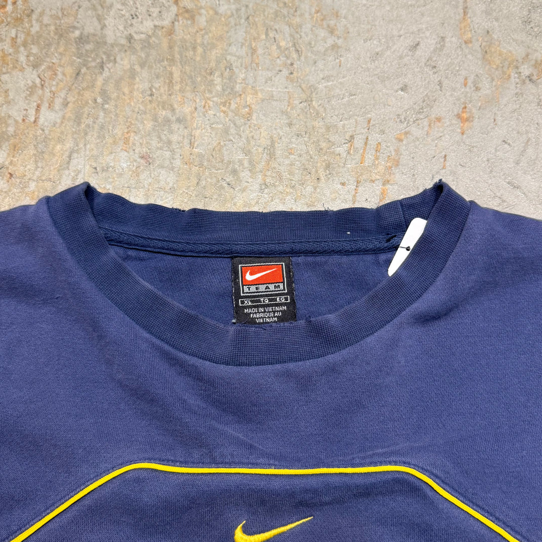 古着 90's~ NIKE/ ナイキ/ クルーネックスウェット/ スウォッシュ/ カレッジロゴ/ MICHIGAN/ サイズXL