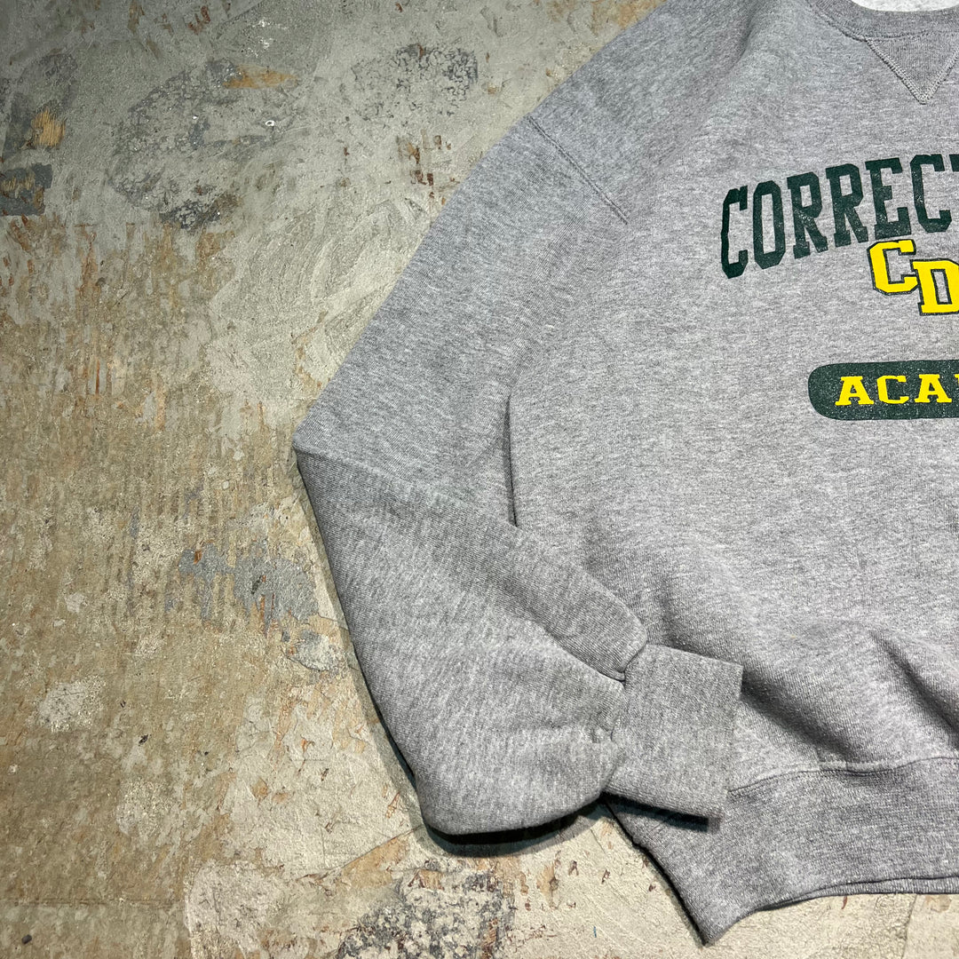 #3641 古着 Russell/ラッセル/Crew Neck Sweat Shirts/クルーネックスウェット/カレッジロゴ/CORRECTIONAL CDCR ACA DEMY/サイズL