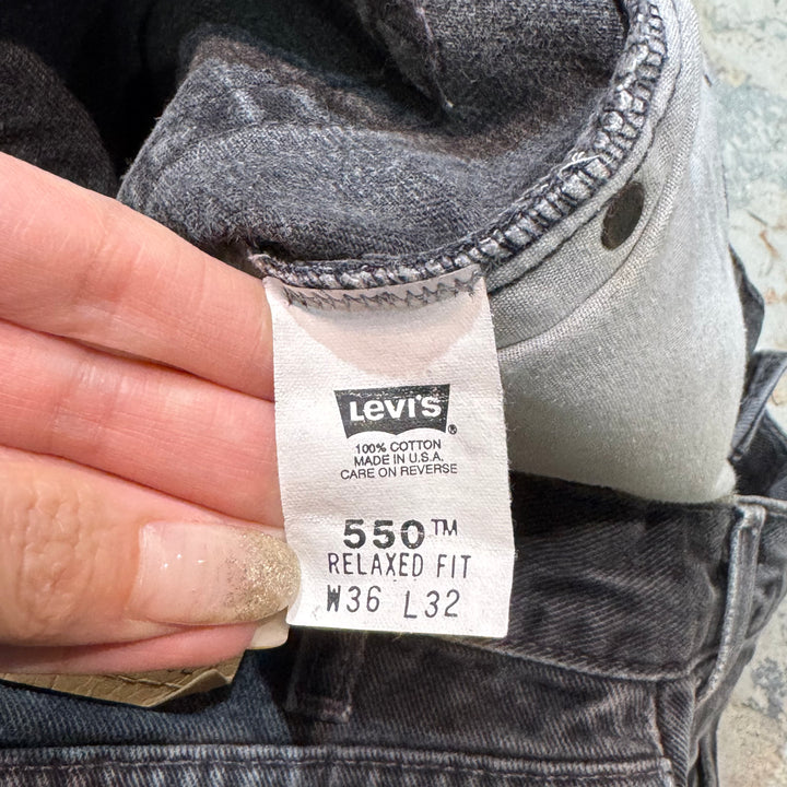 古着 USA製 Levi's/リーバイス/Black Denim Pants/ブラックデニムパンツ/550/実寸サイズ33×30