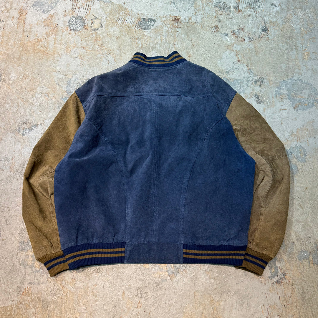 古着 USA VINTAGE/ Suede Jacket/ 刺繍/ ヌバック/ レザー/ スエードスタジャン/ サイズXXL