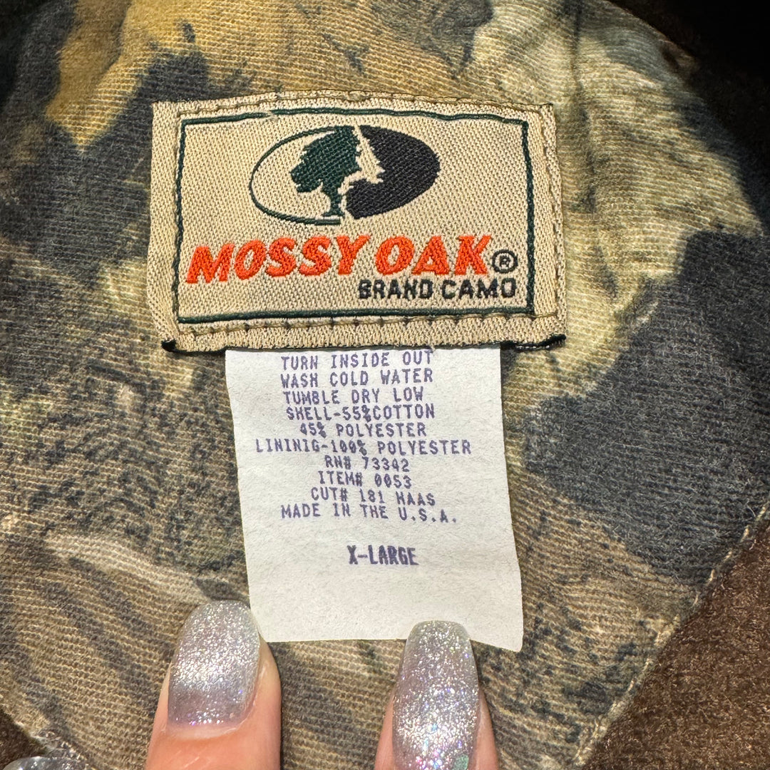 古着 USA製 MOSSY OAK/モッシーオーク/リアルツリーカモコットンブルゾンジャケット/サイズXL