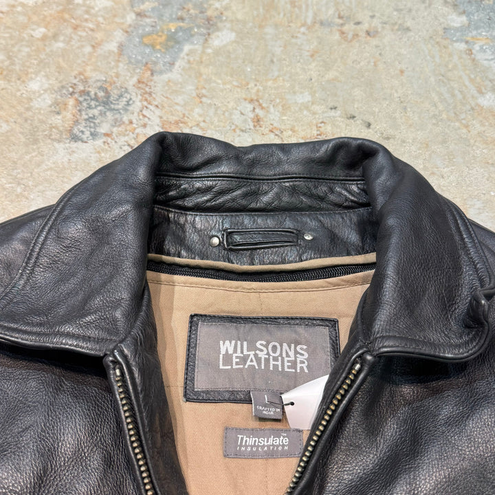 古着 WILSONS LEATHER/ ウィルソンズレザー/ ジップアップレザージャケット/ サイズL