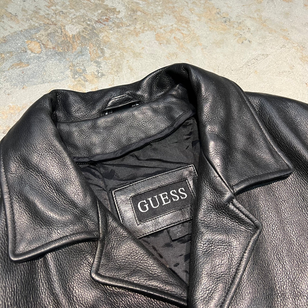 #3208 古着 GUESS/ゲス/Leather Halfcoat/レザーハーフコート/サイズXL