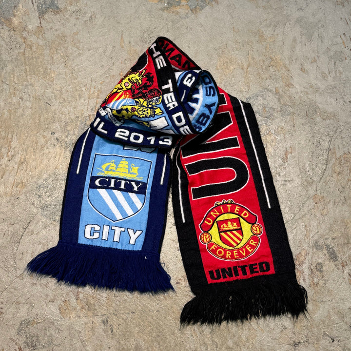 古着 サッカーマフラー / MANCHESTER UNITED FC/ マンチェスターユナイテッド/ MANCHESTER CITY/ マンチェスターシティー/ プレミアリーグ