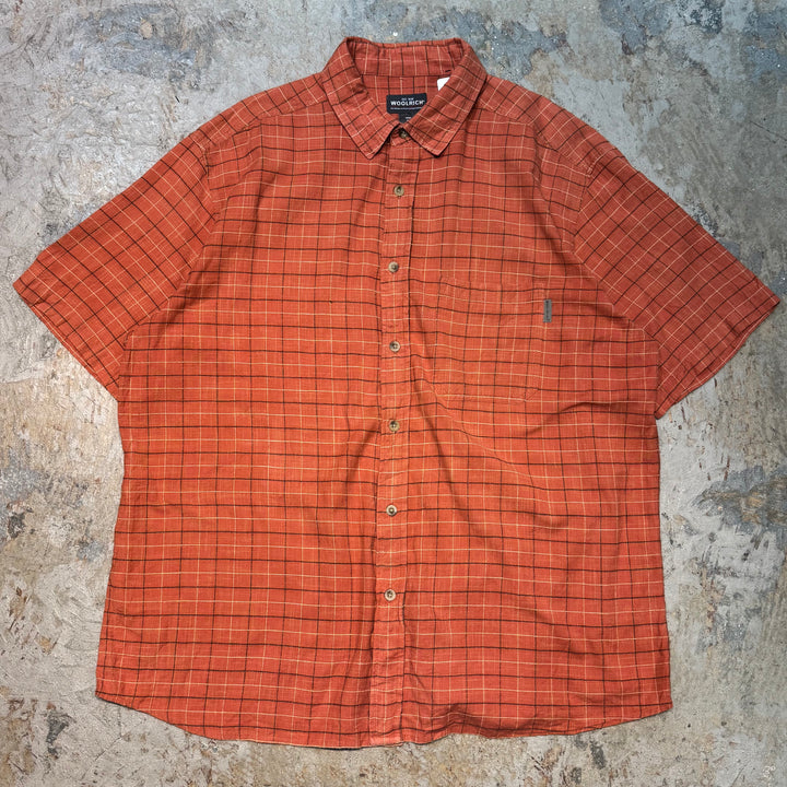 旧衣服Woolrich/羊毛rich/短袖衬衫/格子图案/尺寸XL