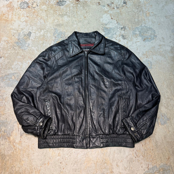 古着 WILSONS LEATHER/ ウィルソンズレザー/ジップアップレザージャケット/サイズL