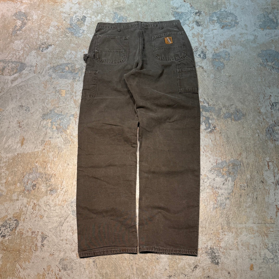 古着 Carhartt/ カーハート/ ダック地ペインターパンツ/ 裏地ブランケット/ チェック/ 実寸サイズ33×35