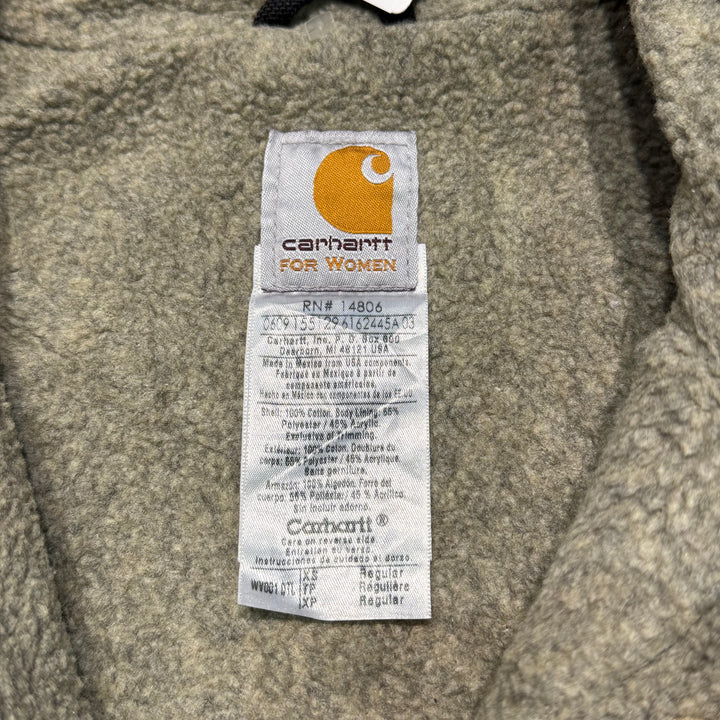 古着 Carhartt for women/ カーハート フォーウーマン/ 企業ロゴ/ ダック地ベスト/ 裏地ボア/ サイズXS