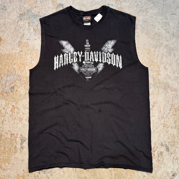 古着 Harley-Davidson/ ハーレーダビッドソン/ ノースリーブプリントTシャツ/ サイズL