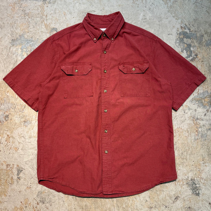 古着 carhartt/カーハート/ ボタンダウン半袖シャツ/ 無地/ サイズL