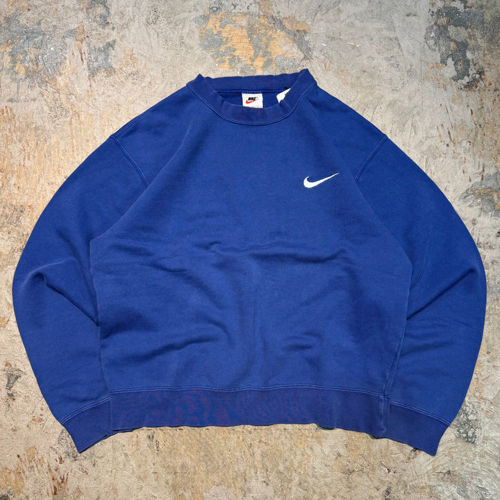 古着 90's~00's NIKE/ ナイキ/ クルーネックスウェット/ ワンポイント刺繍/ サイズL