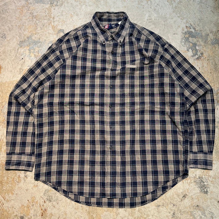 古着 CHAPS RALPH LAUREN/ チャップス ラルフ ローレン/ ボタンダウン長袖シャツ/ チェック柄/ サイズXL