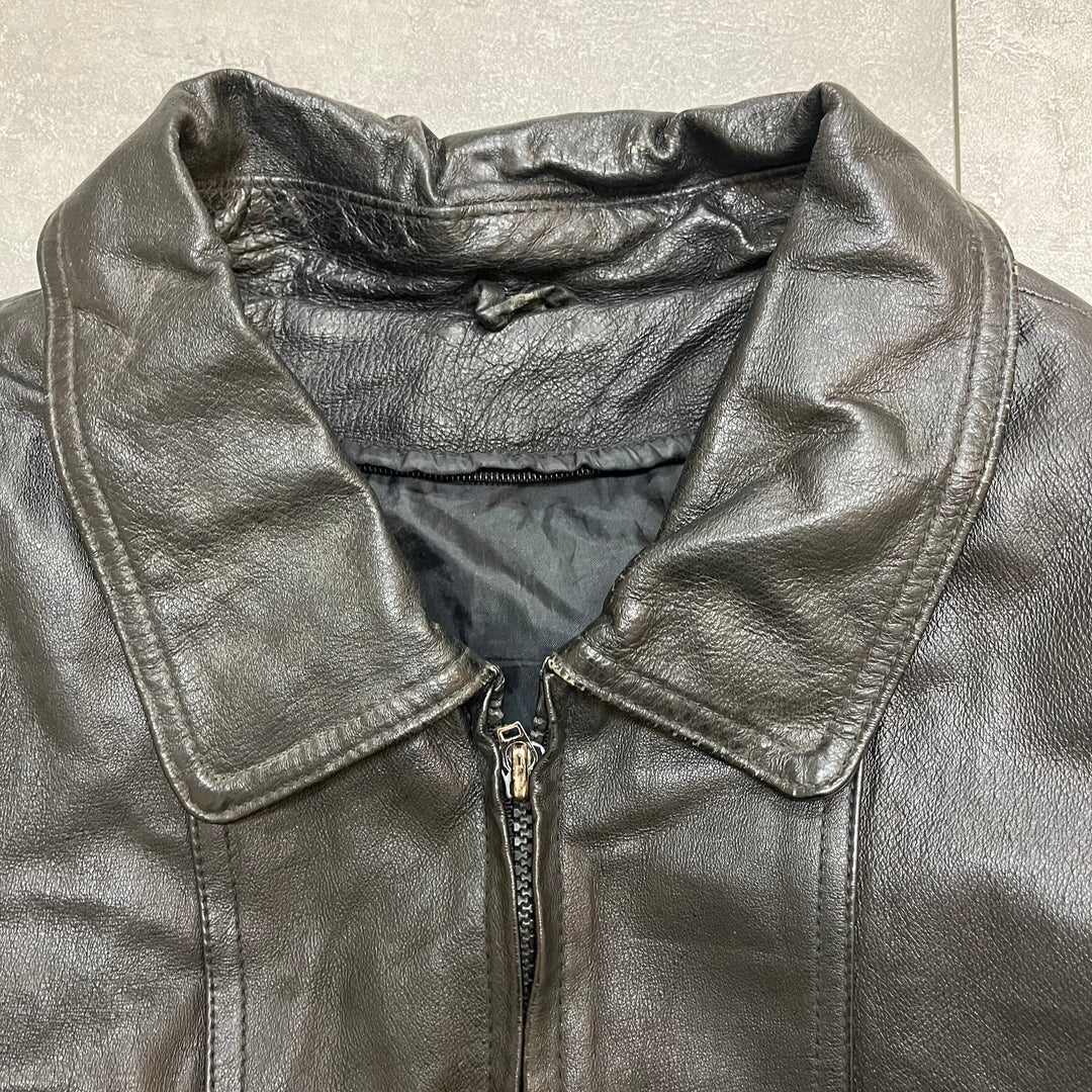 1671 古着 Unknow / Zip Up Leather Jacket/ジップアップレザー