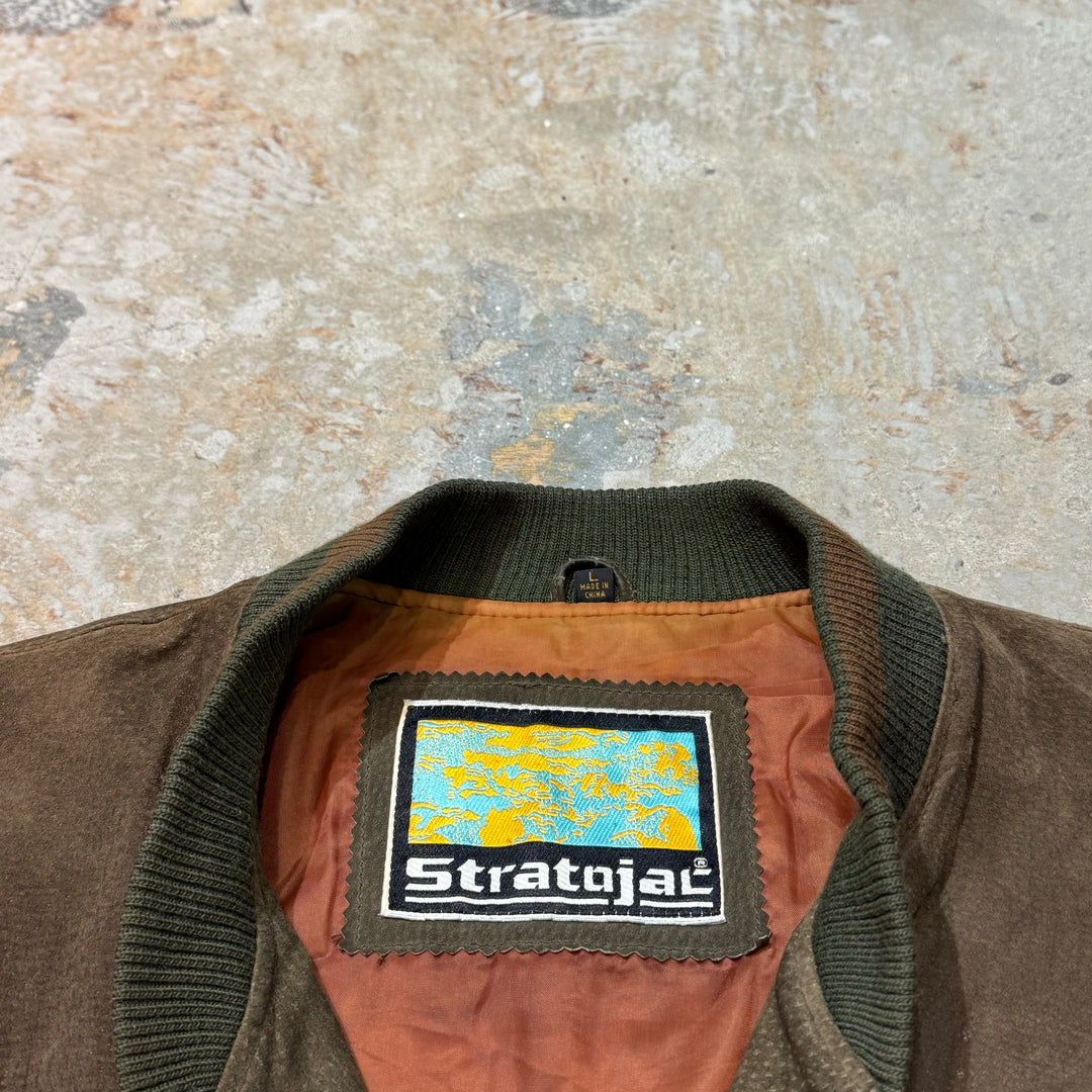 古着 USA VINTAGE/ Suede leather Jacket/ スエードスタジャン / ヌバック/ レザー / サイズL