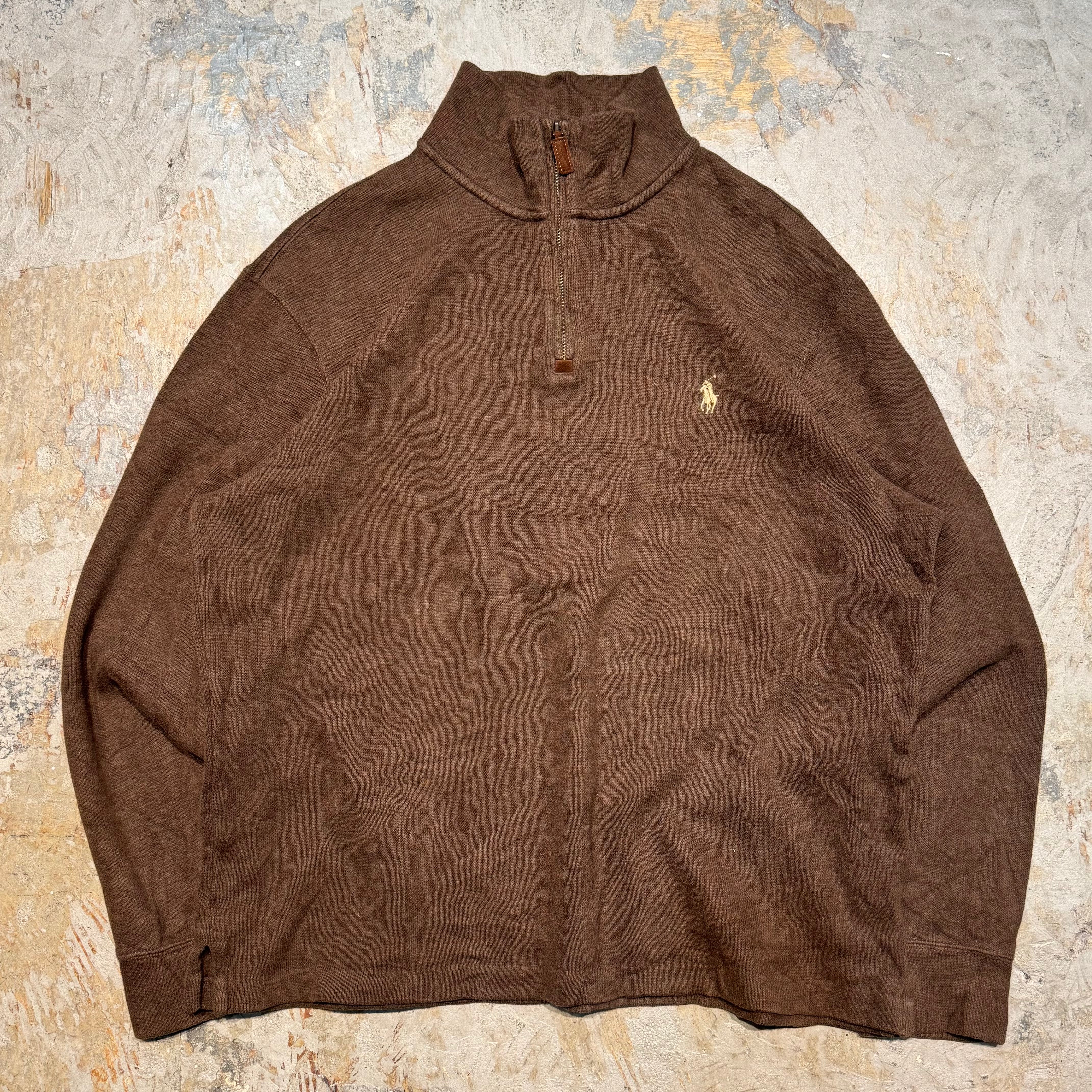 値下げ　古着　ハーフジップ　ニット　ブラウン　茶色　Lサイズ THE NORTH FACE セーター ニット 「ヴィンテージ古着」THE FACE⁄ザ