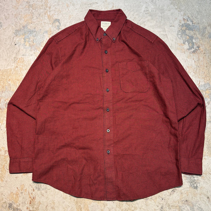 古着 L.L.Bean/ エルエルビーン/ ボタンダウン長袖シャツ/ 千鳥柄/ サイズL
