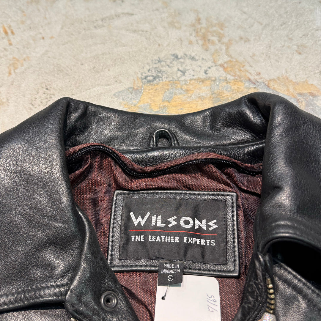 古着 WILSONS THE LEATHER EXPERTS/ウィルソンズレザー/ジップアップレザージャケット/ サイズS