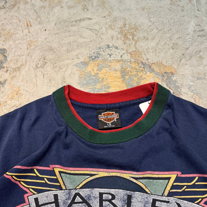 古着 USA製 93's Harley-Davidson/ ハーレーダビッドソン/ プリントTシャツ/ サイズL