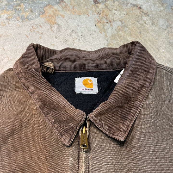 古着 Carhartt/ カーハート/ サンタフェジャケット/ ダック地/ 裏地キルティング/ 襟コーデュロイ/ サイズ2XL相当