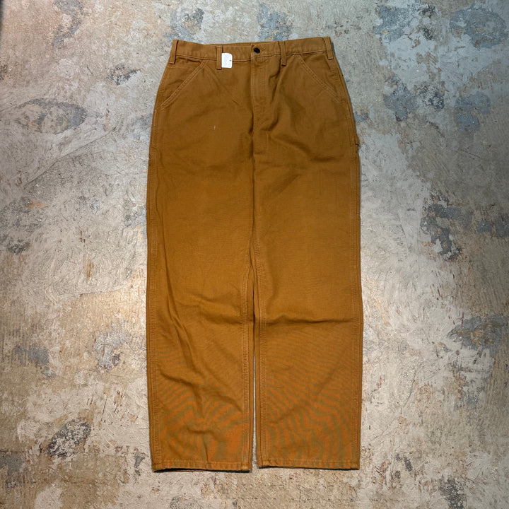 古着 Carhartt/ カーハート/ ダック地ペインターパンツ/ 裏地ブランケット/ チェック/ 実寸サイズ32×32