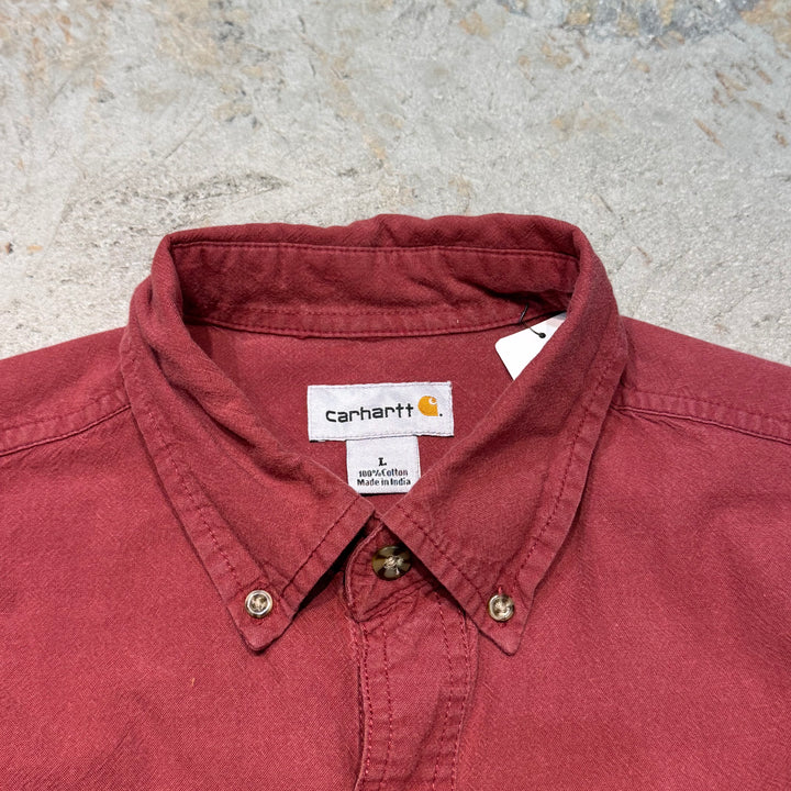 古着 carhartt/カーハート/ ボタンダウン半袖シャツ/ 無地/ サイズL