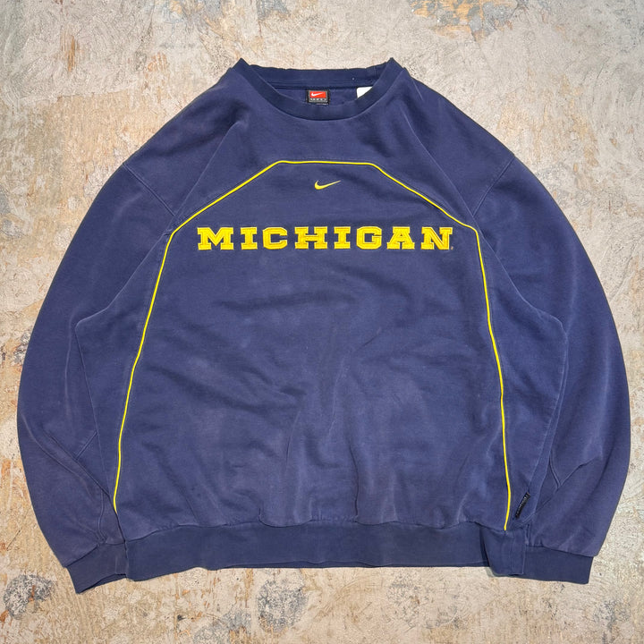 古着 90's~ NIKE/ ナイキ/ クルーネックスウェット/ スウォッシュ/ カレッジロゴ/ MICHIGAN/ サイズXL