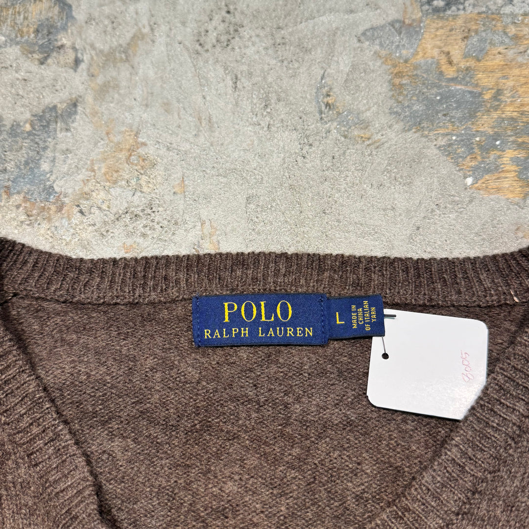 古着 POLO by Ralph Lauren/ ポロラルフローレン/ Vネックニットセーター/ サイズL