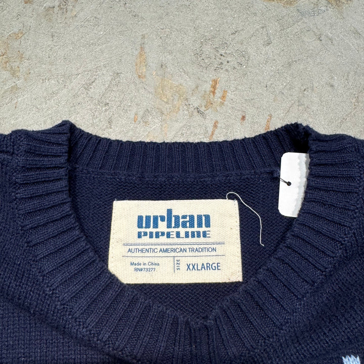 古着 URBAN PIPELINE/ アーバンパイプライン/ クルーネックニットセーター/ ノルディック柄/ サイズXXL