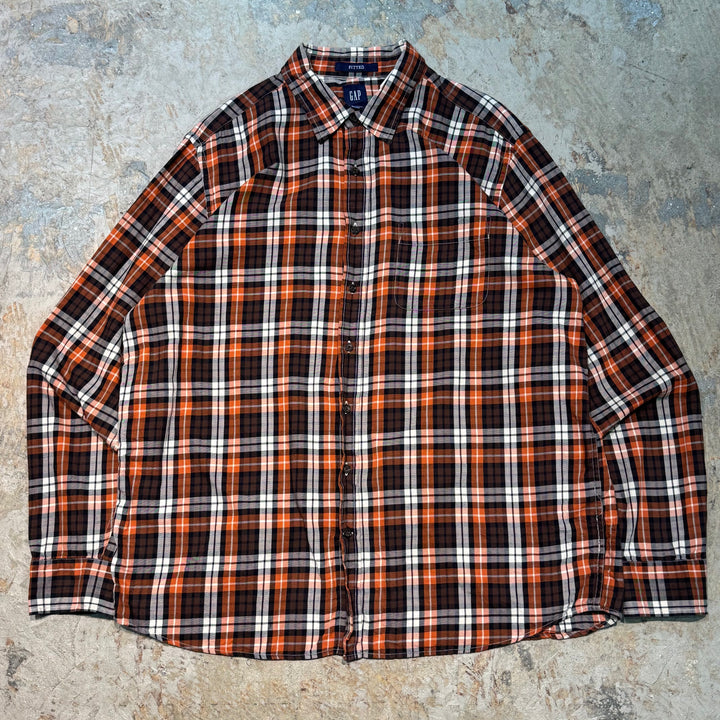 古着 GAP/ ギャップ/  ボタンダウン長袖シャツ/ チェック柄/ サイズXL