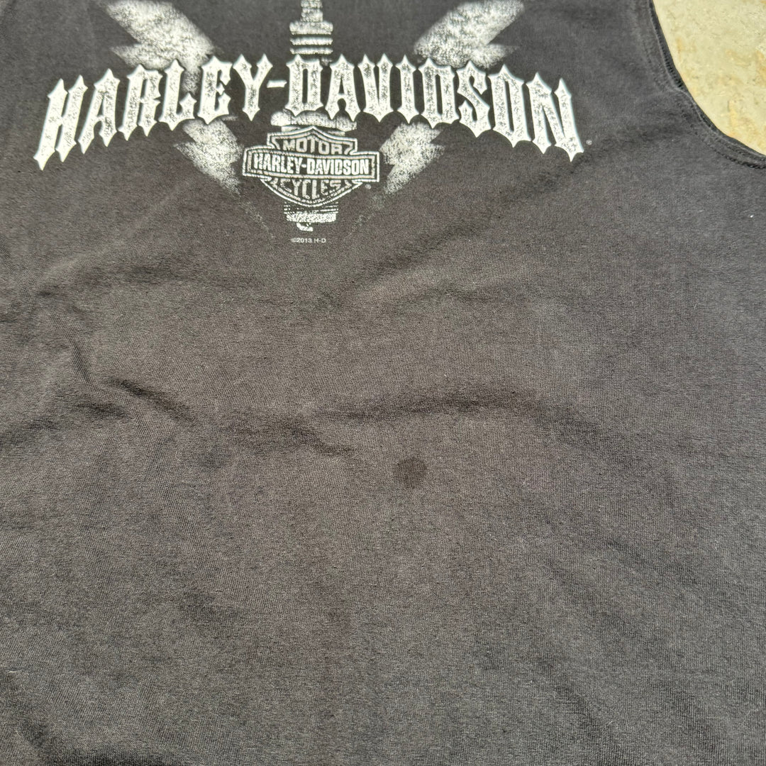 古着 Harley-Davidson/ ハーレーダビッドソン/ ノースリーブプリントTシャツ/ サイズL