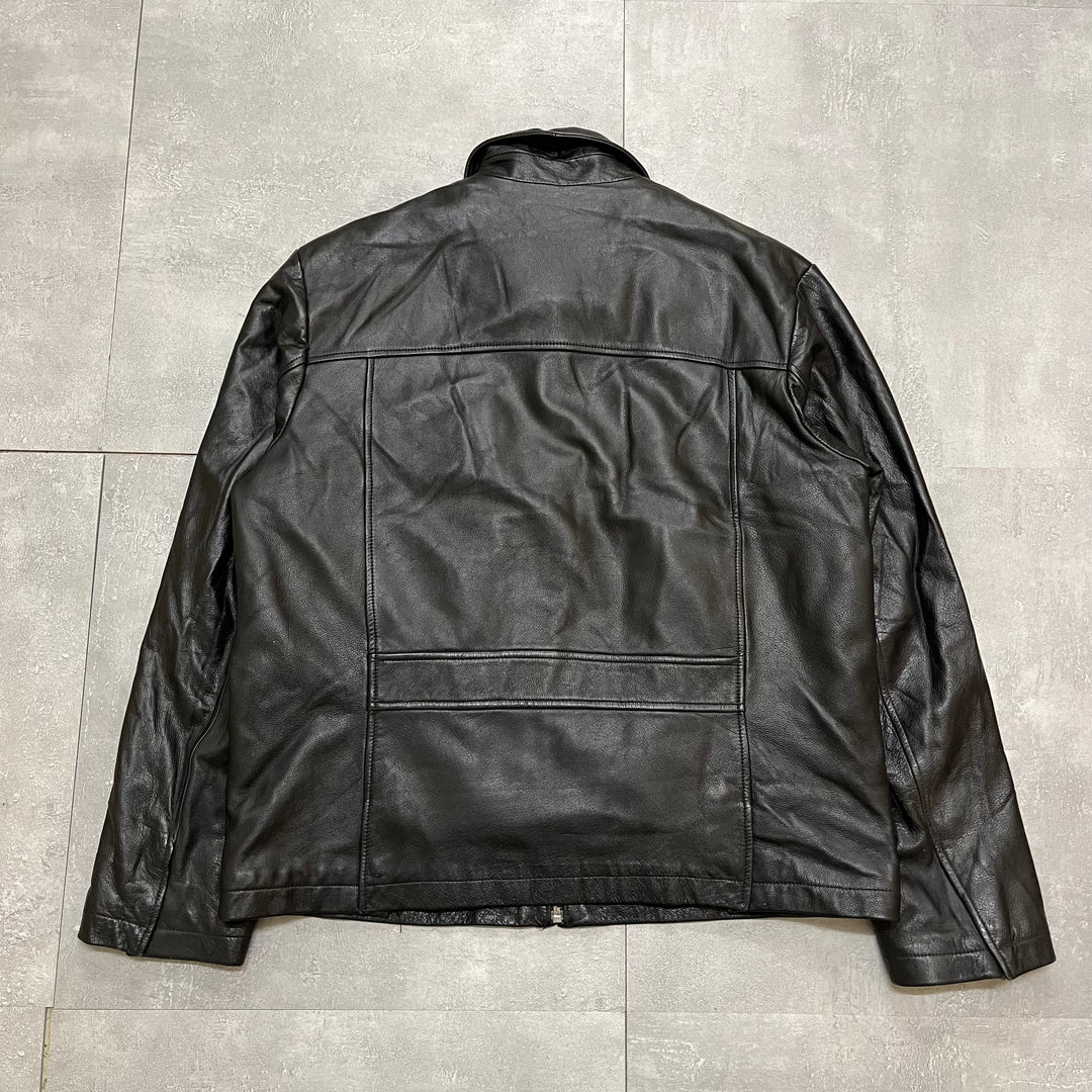 #1667 古着 Unknow / Zip Up Leather Jacket/ジップアップレザージャケット / サイズL