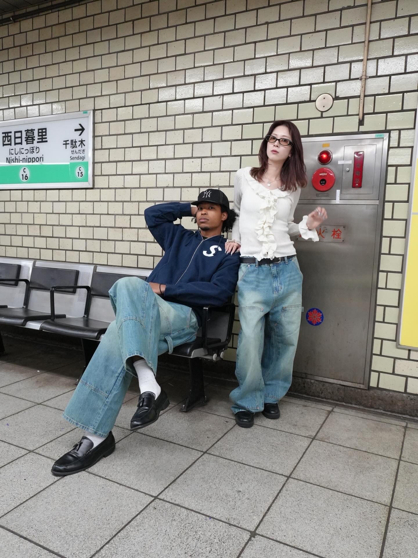 バギーフィット ダブルニー デニムパンツ – MUJIN