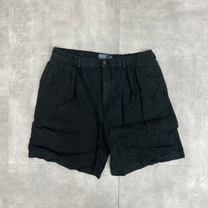 #370 Ralph Lauren/ラルフローレン 2Tuck Linen Shorts/2タックリネンショーツW38