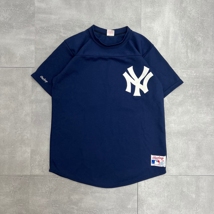 #717 90's Vintage/Vintage Yankees/Yankees Game Shirts/Game Shirt MADE IN USA Size L