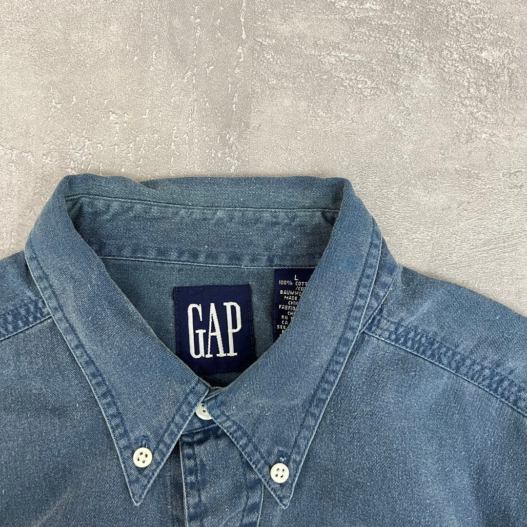 #87 Vintage 90s Old GAP/ギャップ L/S Shirts サイズ L