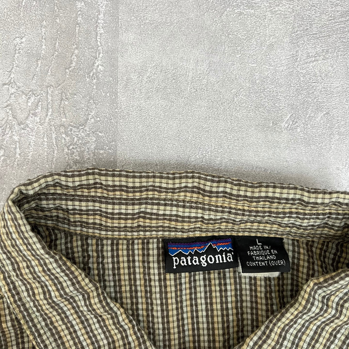 #236 Patagonia/Patagonia Seersucker Check Shirts/Check shirt size L