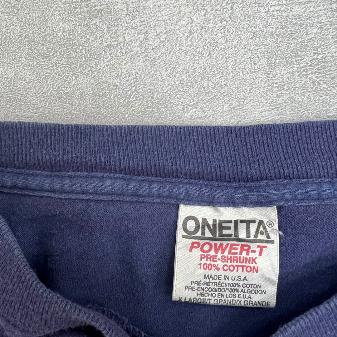 #580 90's Vintage/Vintage ONEITA/Oneita Single Stitch Tee/T-shirt MADE IN USA Size XL